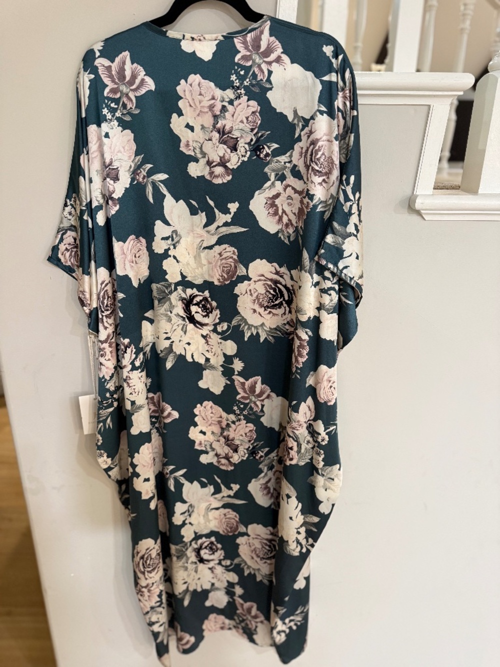 Julie Harrah | Green White Roses Roper Caftan | New with Tags